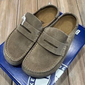 Birkenstock Boston Taupe Suede Wrapped Naples, 38N, 7-7.5 US, Brand New With Box